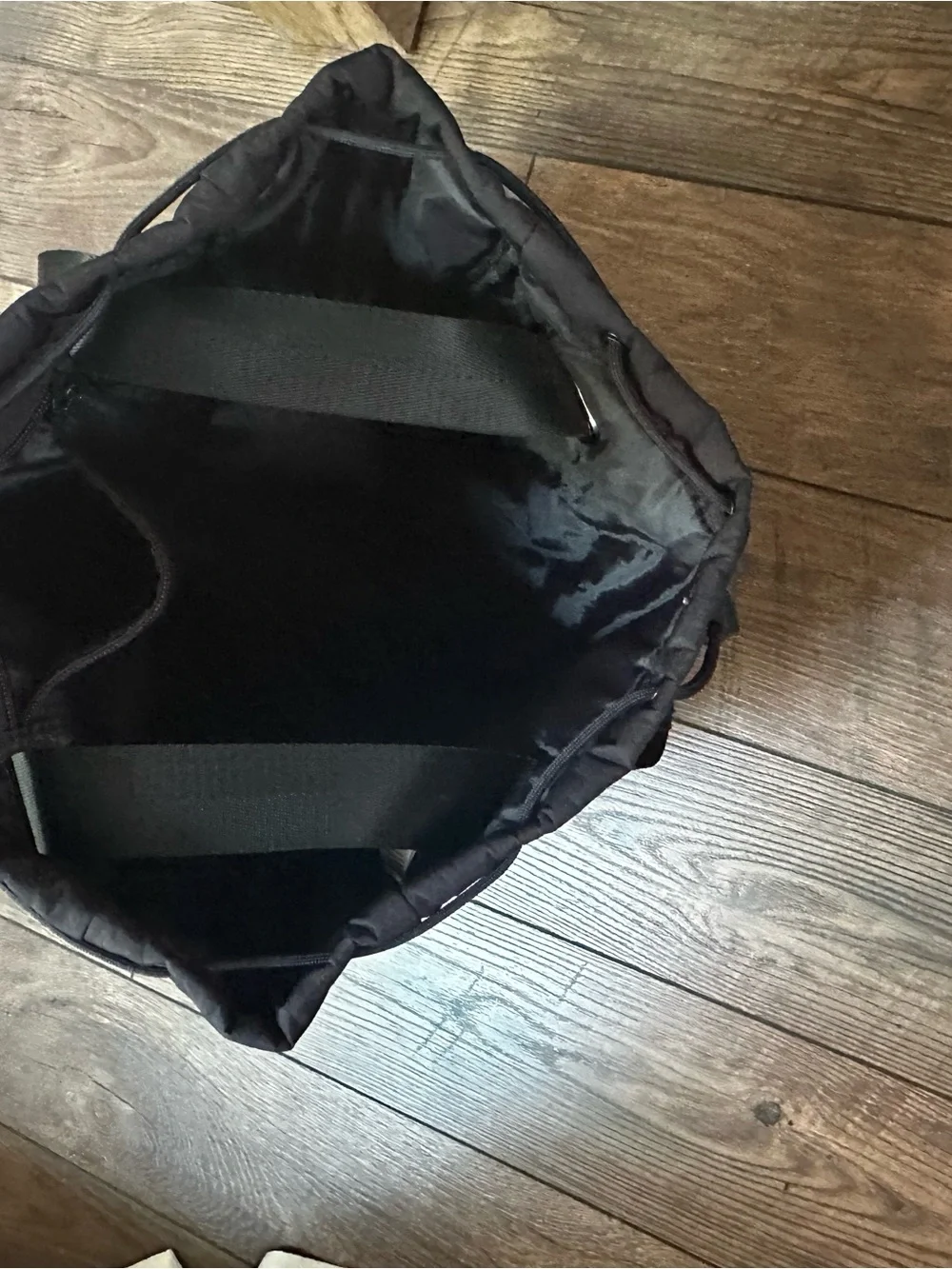 Beyond Yoga Black Drawstring Tote Backpack